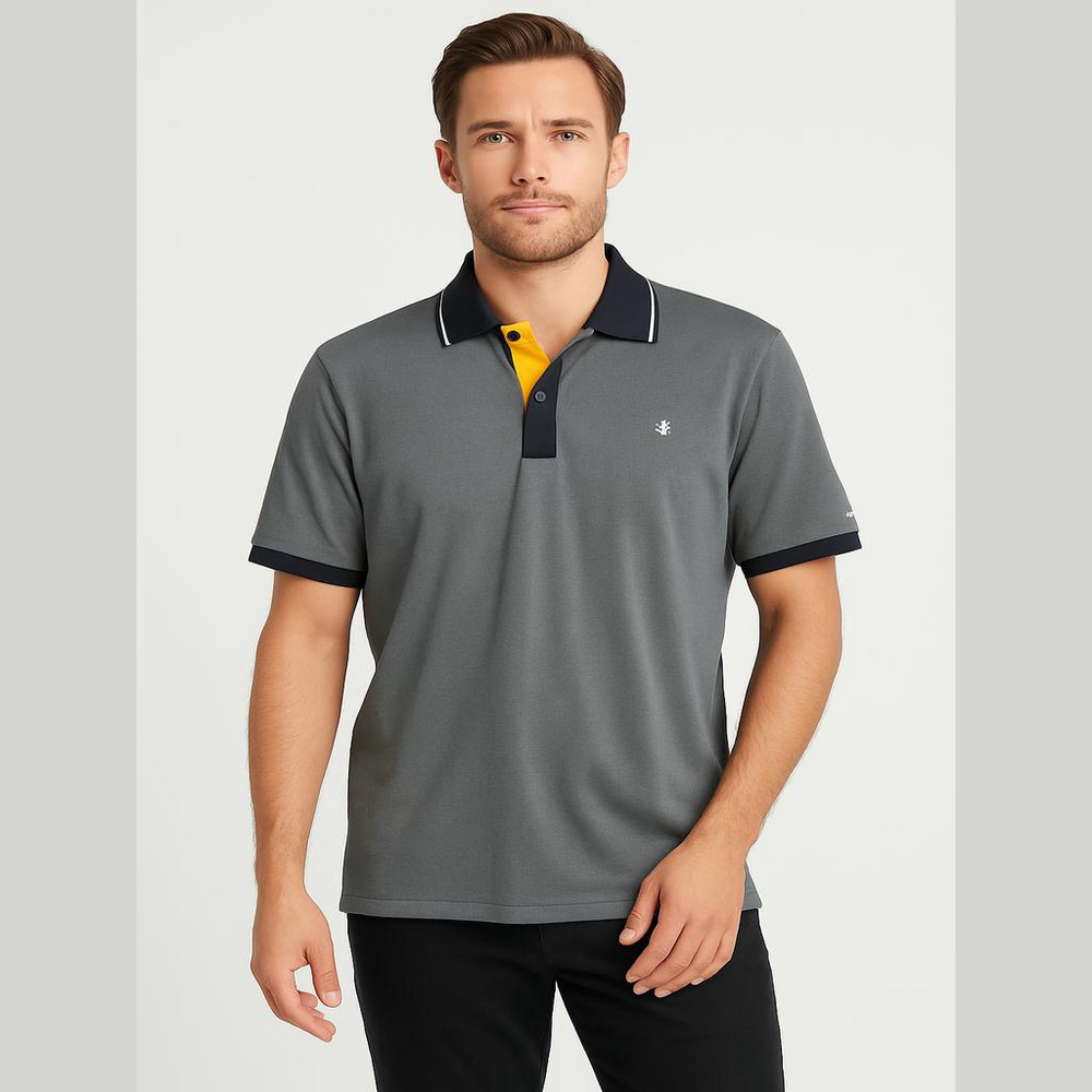 IZOD Polo Shirt Men's Large Gray Navy - Picture 1 of 6